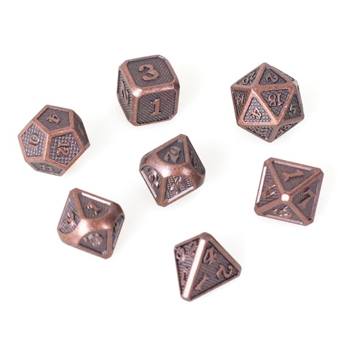 Epic Forge Set of 7 Metal Dice 14 mm (Metal Box) - Solid Bronze - Image 2
