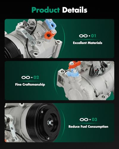Image of SCITOO AC Compressor fit for Lexus for GX460 4.6L 2010-2023 | Fast Cooling, Ultra Low Noise (≤72 dB)Air Conditioner Compressor with Clutch, Easy Installation, 883200C150 883206A320