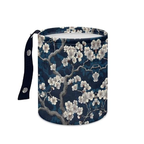 Image of Portable Floral Dustbin Bin Waste Basket Retro Floral Car Accessories Interior Collapsible Universal for Car SUV Trucks
