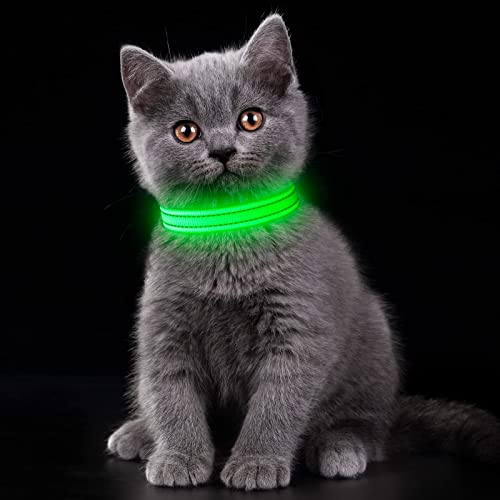 leuchthalsband Hund XS, YFbrite leuchthalsband Katze, Bequem Leuchtende Welpenhalsbänder… – Ansicht 4