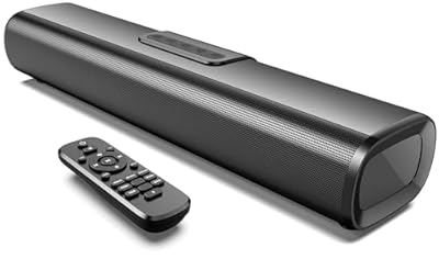 OFFSIR Sound Bar for TV, 50Watts-16 Inches Small Bluetooth Sound Bar with HDMI(ARC), Optical, AUX and USB Inputs, Wall Mountable TV Soundbar with Remote Control and Surround Sound for PC, Gaming