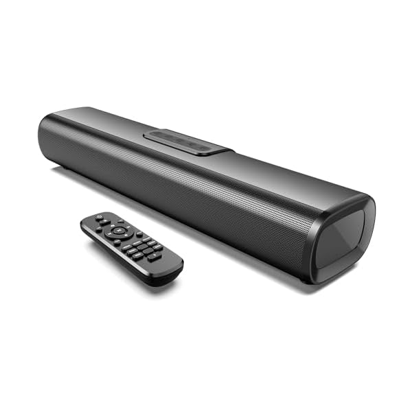EnjoyNest Sound Bars for TV, Soundbar with Bluetooth/Optical/AUX/HDMI ARC Connection, Sound Bar Speakers with Remote Control for PC/Gaming/Projectors (TV Soundbar-16 Inchs)