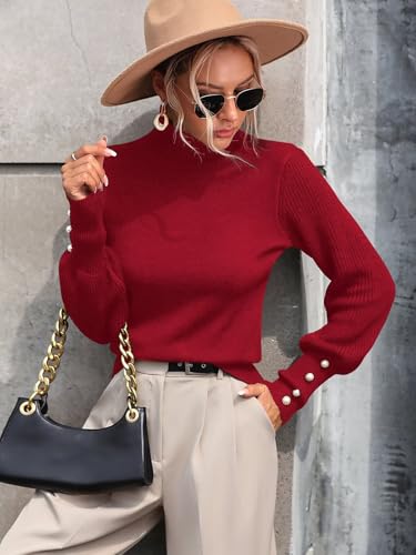 Image of Upopby Women's Fall Winter Turtleneck Sweaters Knitted Pullover Sweater Top
