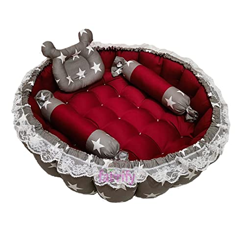 Fabrify-Baby-Reversible-Round-Bedding-Set-Cum-Mattress-With-Mosquito-Net-and-3-Multi-Shape-Pillows-For-Newborns-To-Toddlers-Unique-0-12-Month