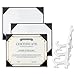 Fine Stationery Black Faux Leather Certificate Holders with Acrylic Easel Stand - 3-Pack, Holds 8.5x11'' Letter-Size Document Vertically or Horizontally, Professional Certificate Award Frame