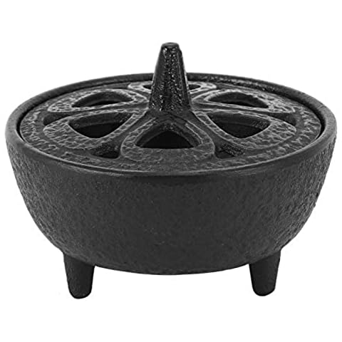 Emoshayoga Lotus-förmiger Räuchergefäß Weihrauch-Aromatherapie-Brenner aus Gusseisen Multifunktionaler Weihrauchbehälter für die Inneneinrichtung Badezimmer Schlafzimmer Cover