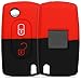 Produktbild kwmobile Autoschlüssel Hülle für Peugeot Citroen - Silikon Schutzhülle Schlüsselhülle Cover für Peugeot Citroen 2-Tasten Klapp Autoschlüssel Zwei Farben Design Rot Schwarz