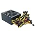 1800W Mining Power Supply PSU Jest Wyposażony w Wentylator Sterowany Automatycznie Termicznie, Wielokanałowy 100V-240V Adapter z Pełnym Napięciem obsługuje 8 GPU Mining Rig Kit