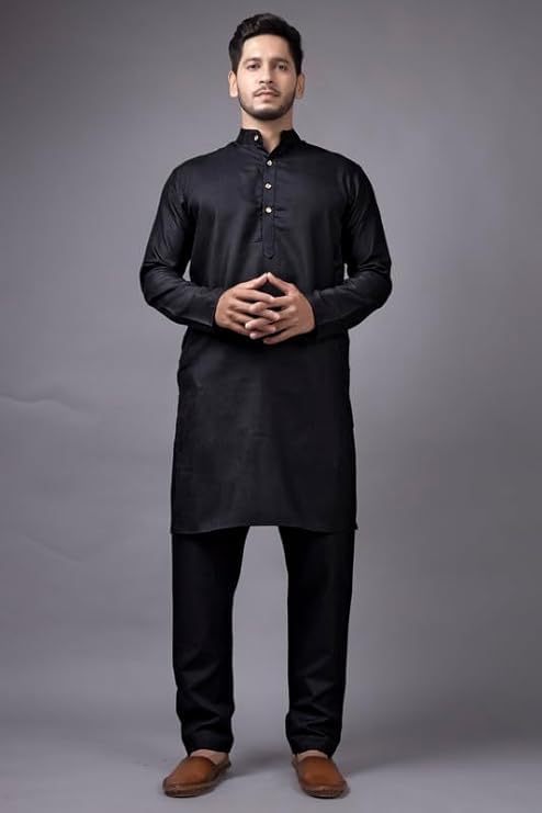 Image of XEPON Men's Jacquard Ethnic Wear Kurta Pajama With Stylish Long Jacket Set