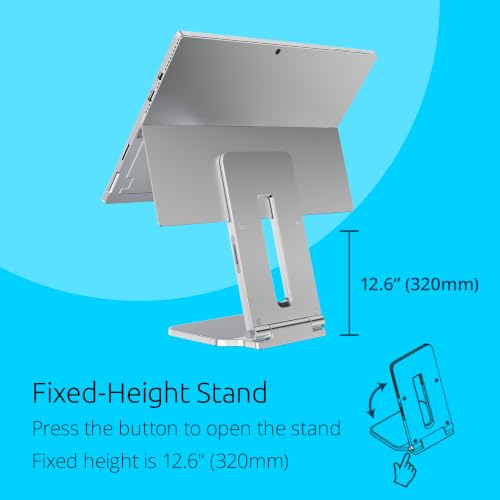 Image of Kensington Elevated Stand for Surface Pro and Surface Go, Stand for Desk, Non-Skid Tablet Holder Designed for Surface Pro, Silver (K58277WW)