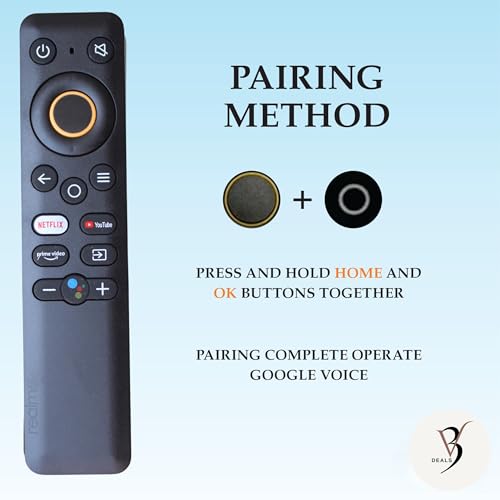 Image of Infrared Remote Control for RealmeSmart 4K Android LED OLED QLED TV Replacement for Original, realme Remote with Netflix Prime Video and YouTube Hot Keys (Realme Voice)