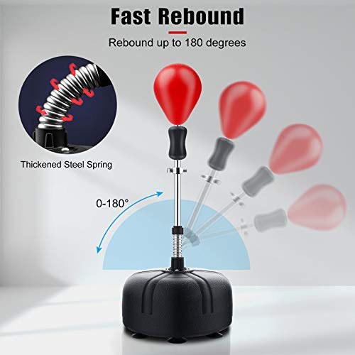 Midkawe Punching Bag With Stand For Adults & Kids, Adjustable Height Free Standing Boxing Reflex Bag, Ideal For Mma Reflex Speed Training, Fitness,Punching And Muscle Building #TOP2