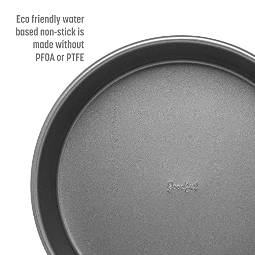Goodful Nonstick Round Cake Pan Set, Heavy Duty Carbon Steel With Quick Release Coating, Made Without Pfoa, Dishwasher Safe, 2-Pack Bakeware Set, 9-Inch, Gray #TOP4
