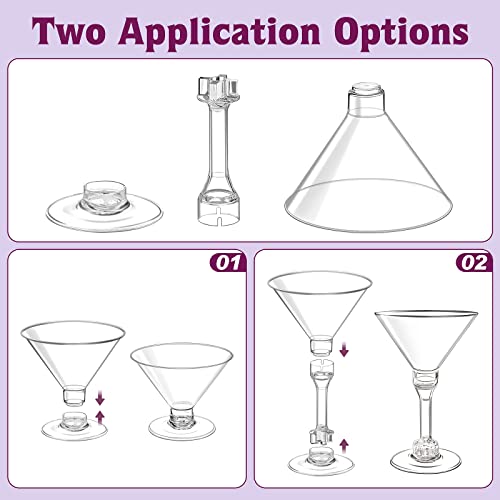 Kyapck 100 Pack Plastic Martini Glasses Disposable 5 Oz Mini Martini Cocktail Clear Glasses With Stemmed And Stemless Options For Margarita, Appetizers, And Desserts At Weddings, Parties, And Events #TOP1