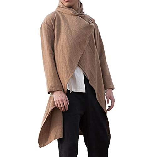 Veste longue en lin homme veste légère irrégulière idéale pour l'été
