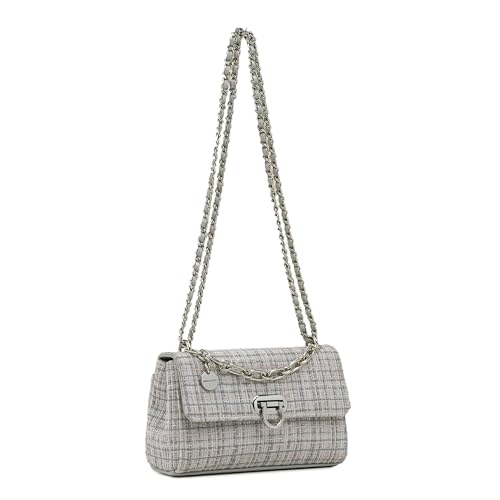 Image of Miraggio Covey Crossbody Bag For Women | Tweed Texture Sling Bags With Convertible Chain | Gift Items For Women