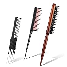 Teasing Combs for Women, 3 Pcs Hair Teasing Comb, Teaser Comb for Women Fine Hair, Slick Back, Volume, Backcombing