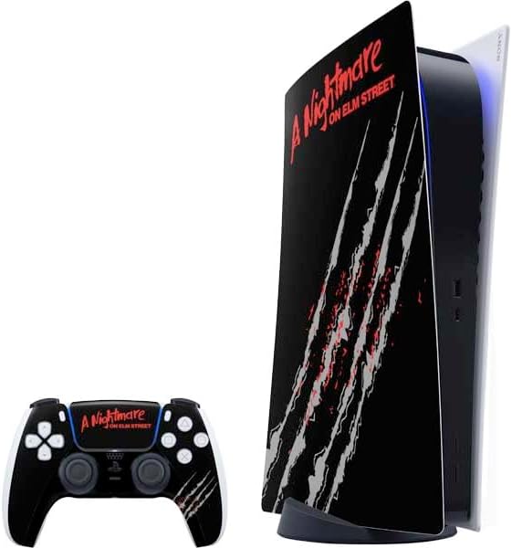Skinit Decal Gaming Skin Compatible with PS5 Bundle - Officially Licensed Nightmare on Elm Street Dont Fall Asleep Design