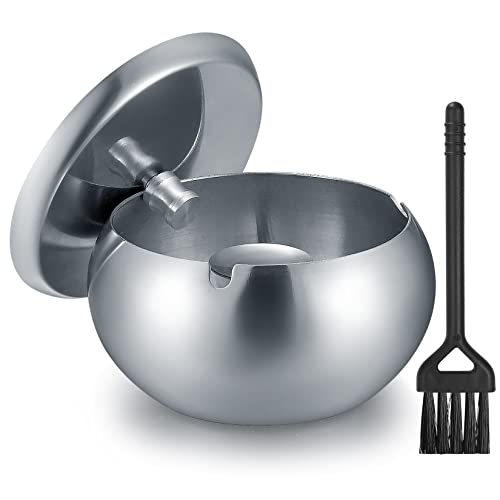 Edelstahl Aschenbecher mit Deckel, Aschenbecher für den Außenbereich, Winddichter Aschenbecher für Zigaretten, Metall-Aschenbecher Regenfest für drinnen und draußen Cover