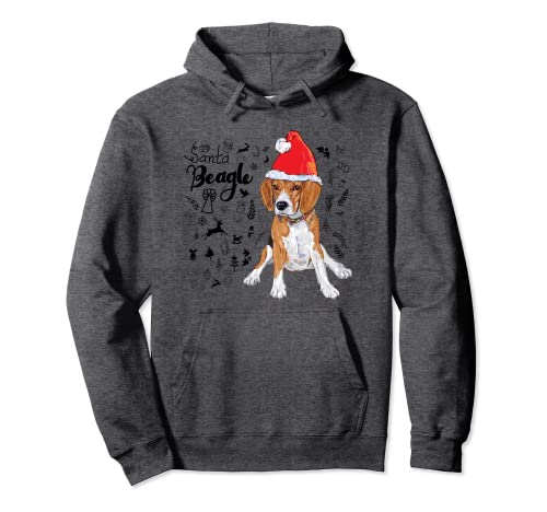 Navidad Beagle Santa Hat Owner Mom Funny Mujeres Hombres Regalo Sudadera con Capucha