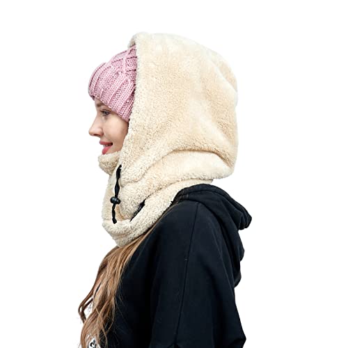 Senllen Ski Mask Cold Weather Fleece Balaclava Wind-Resistant Winter Face Mask For Men And Women Beige #TOP2