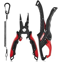Piscifun Fishing Tool Kit, Fishing Tool Set with Fishing Pliers and Fish Lip Gripper, Corrosion Resistant Fishing Gear for Saltwater and Freshwater, Practical Fishing Gift for Men