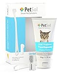 PetSol Dental Care Kit Cat Toothpaste (50g) with 2 x Pet Toothbrushes to Clean Cat's Teeth, Remove Plaque and Tartar, Improve Gum, Tooth Health & Pet Oral Hygiene