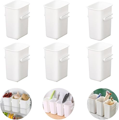 MdakeGo 6 organizadores de puerta de refrigerador, contenedores de almacenamiento de plástico para puerta lateral de refrigerador con cierre lateral, sin BPA, contenedores organizadores que ahorran