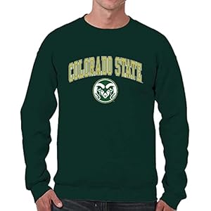 Campus Colors Adult Arch & Logo Soft Style Gameday Crewneck Sweatshirt (Colorado State Rams – Green, Medium)