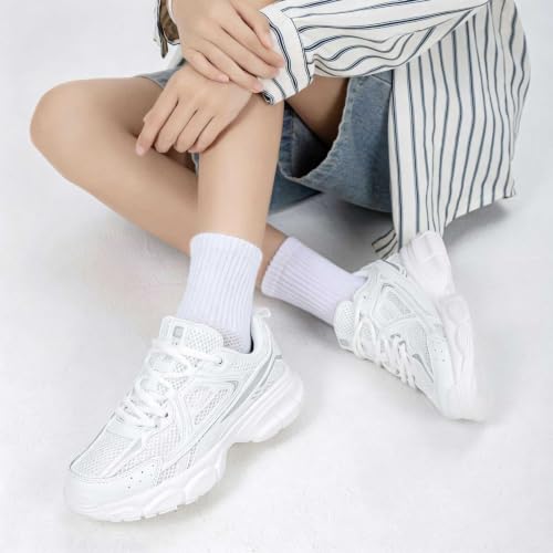 Image of BAASPLOA Women's Chunky Fashion Sneakers Casual Sports Shoes Mesh Breathable Athletic Gym Workout Tennis Shoe Platform Thick Walking Shoes