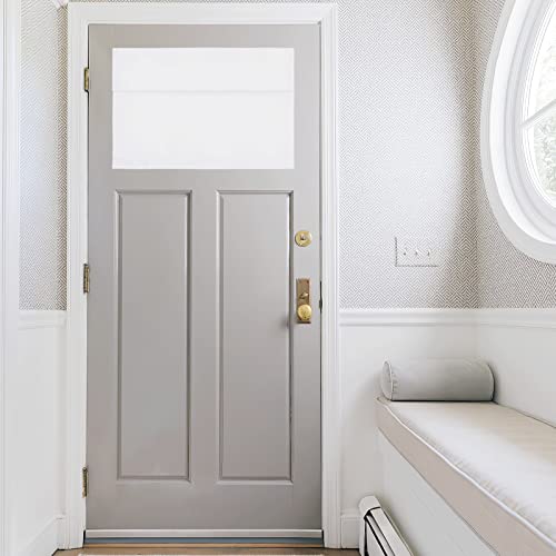 RYB HOME Small Door Window Curtains, Room Darkening Thermal Insulated Small Window Covering Tricia Shades for Patio French Door, Pure White, Wide 26" x Length 20", 1 Panel