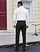 COOFANDY Mens Dress Pants Regular Fit Flat Front Pant Expandable Waist Casual Slacks Black