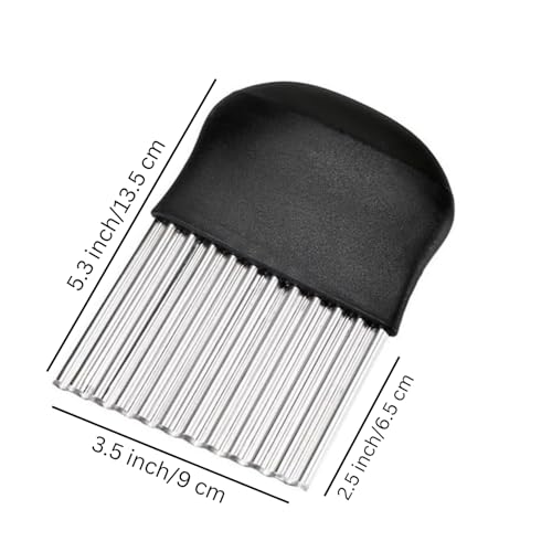 Image of Stainless Steel Potato Cutter, Crinkle Choppers French Fries Chips Chopping Knives with Nylon Handle Chopping Knife Carrot Vegetable Salad Waves Cutting (1pcs-Knife Crinkle Cutter)