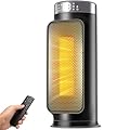 1500W Space Heaters for Indoor Use, PTC Ceramic Electric Heater with Remote Control, 24H Timer, 75° Oscillation, Overheat and Tip-Over Protection, 5 Modes for Home Office Bedroom Bathroom Garage