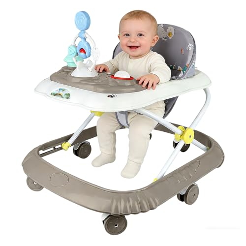 Trotteur 4 en 1,Trotteur Pliable pour bébé avec plateau de jeux interactif avec sons,Base...