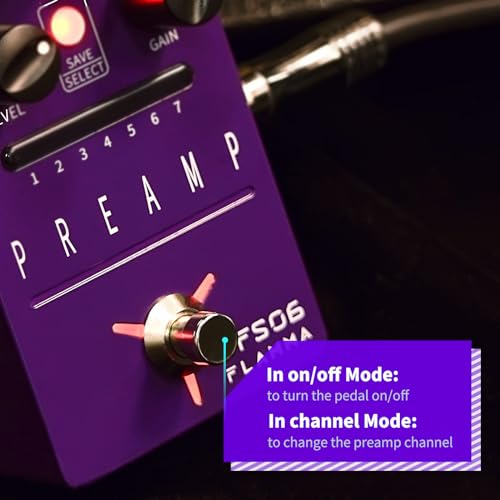 Image of FLAMMA FS06 Digital Preamp Pedal Guitar Effects Pedal with Built-in Cabinet Simulation 7 Preamp Models Saveable Preset