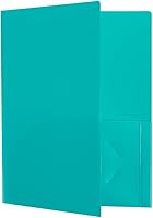 Vista 145 de JAM PAPER Heavy Duty Plastic Two Pocket Extra Tough School Folders - Blue - 6/Pack