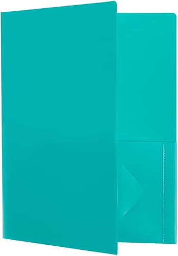 Miniatura 145 de JAM PAPER Heavy Duty Plastic Two Pocket Extra Tough School Folders - Blue - 6/Pack