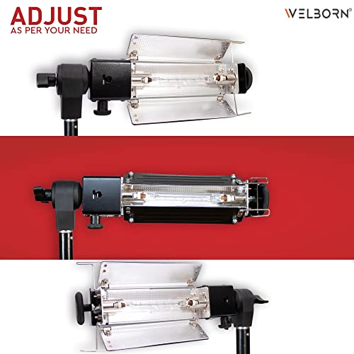 Image of WELBORN Porta Umbrella Video Light for Still Video Photography Portable Studio with 5 Meter Wire, 1000W Light Tube and Carry Bag