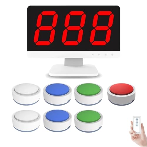 Sistema di gioco a quiz wireless con 16 cicalini e monitor, 4 colori di stato, 3 modalità di risposta, ideale per concorsi scolastici e quiz di festa