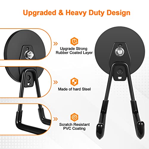 Enuoda Strong Magnetic Hooks Heavy Duty 2 Pack Large Magnet Hooks Garage Storage Hook Utility Magnet Hooks For Hanging Yard Tools Bicycle Power Tools Organizer Outdoor Indoor (D88,40Lbs) #TOP4