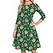 Long Sleeve Dress for Women Loose Fashion Print Outfits 2025 Fall Crewneck Vacation Dress Flowy Casual Midi Dresses