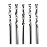 HOZLY 3,175 mm x 22 mm, canhoto, 2 brocas espirais de metal duro, corte baixo, fresa de metal duro, pacote com 5