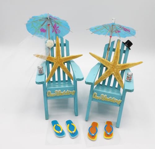 Wedding Reception Beach Adirondack Chairs Starfish Cake Topper