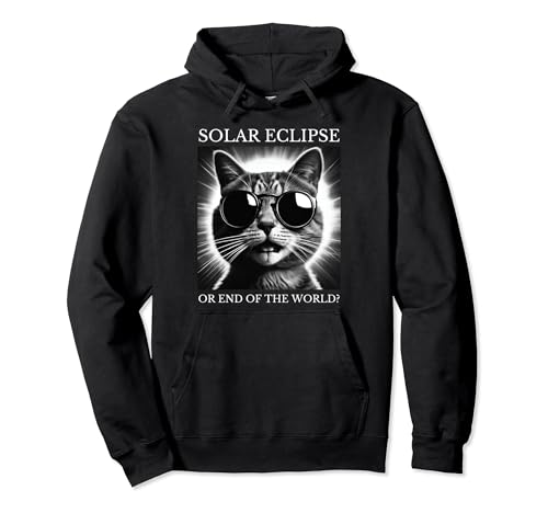 América, 2024, eclipse, solar, gato divertido con gafas Sudadera con Capucha