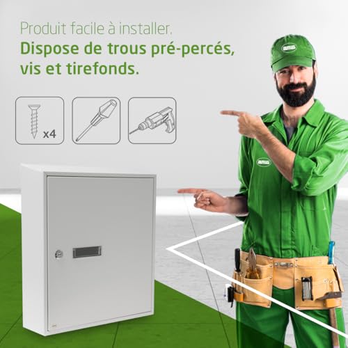 Boîte aux lettres intérieure blanche Amig 40x36cm pour porte ou mur - 7