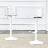 ✅ 【Base stable】Pieds métalliques blancs renforcés par un repose-pieds central et un disque au sol de 38 cm, assurant une tenue ferme même lors d’un usage fréquent.