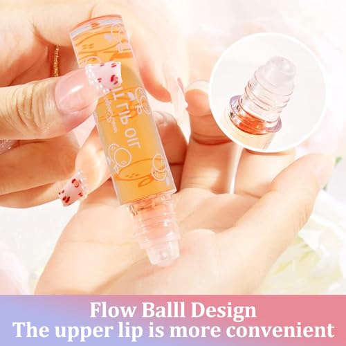 INBOLM Lip Gloss Set,6PCS Fruit-Flavored Plumping Lip Oil Hydrating Lip Oils Sets for Teenage Girls Long Lasting Lip Glow Lip Care Roll-on Fresh Lip Glaze Transparent Colorless Moisturizing Lipgloss - Image 3