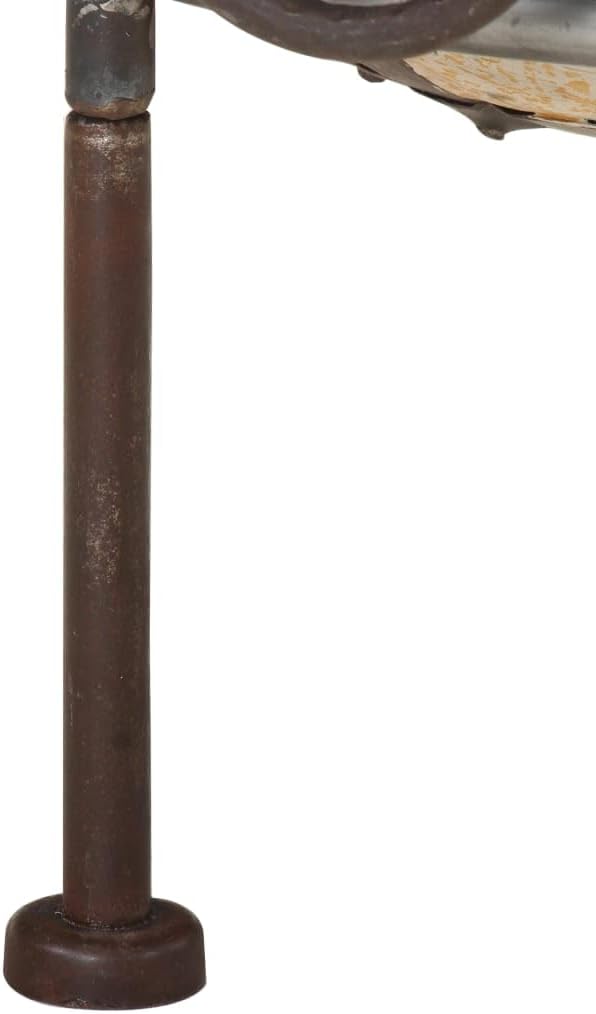 vidaXL Iron Fire Pit Fireplace - ic Outdoor Firebowl for Garden, Patio Camping Picnics, Large Multicolor Iron Firepit with Handles - 15.7"x11.8"