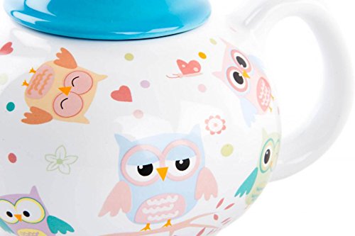 Théière Hibou en céramique (Bleu)